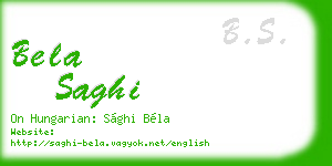 bela saghi business card